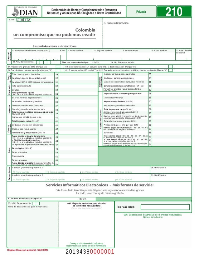 cartilla declaracion de renta 2013 dian